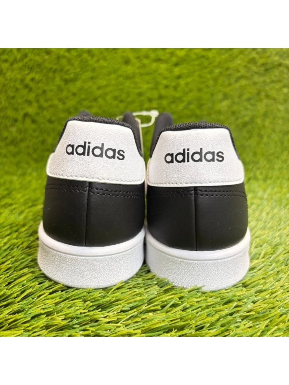 Adidas Grand Court 2.0 Boys Size 6.5Y Black Athletic Leather Shoes Sneakers
